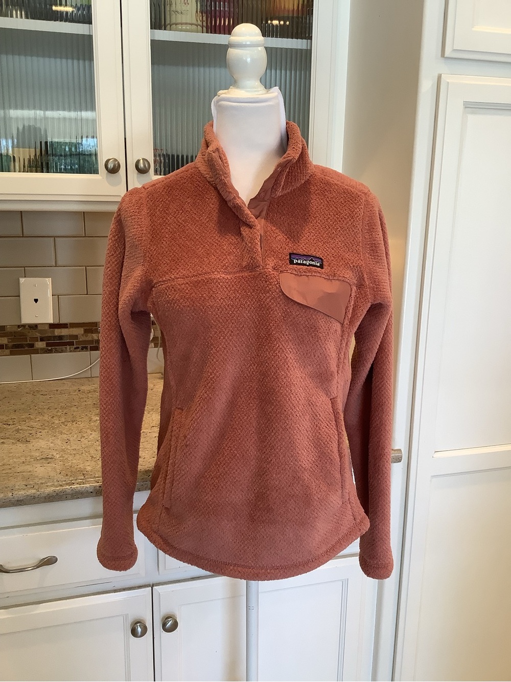 Patagonia Women's Re-Tool Fleece Pullover Jacket - Burl Red Rust Color Small
